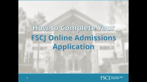 How To Complete Your Fscj Online Admissions Application Youtube