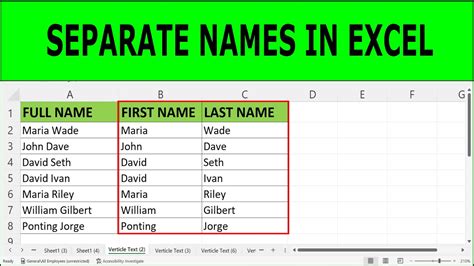 How To Separate Names In Excel Split First And Last How To Separate Names In Excel Split First And Last