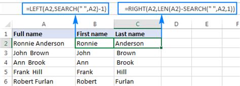 How To Split Last Name First Name In Excel
