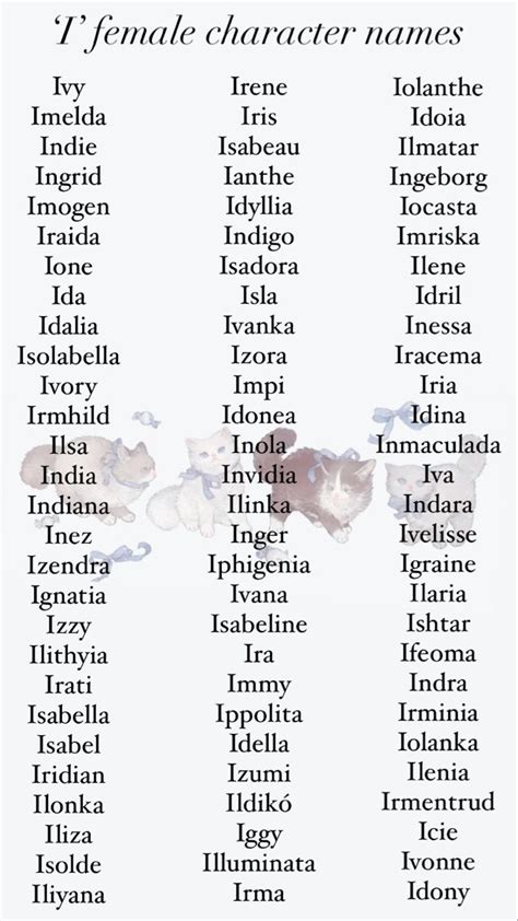 I Girl Character Names Female Character Names Best Character