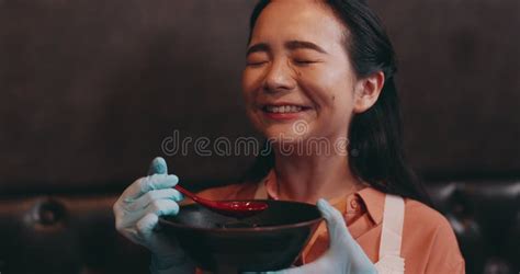 Japanese Woman Taste And Soy Sauce In Restaurant For Dinner Lunch And Japanese Woman Taste And Soy Sauce In Restaurant For Dinner Lunch And