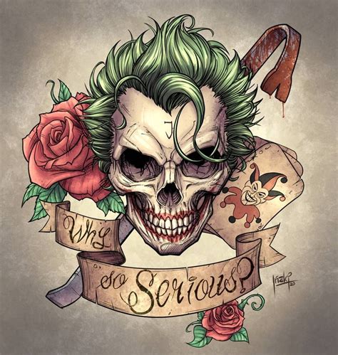 Joker Skull Tattoo Designs