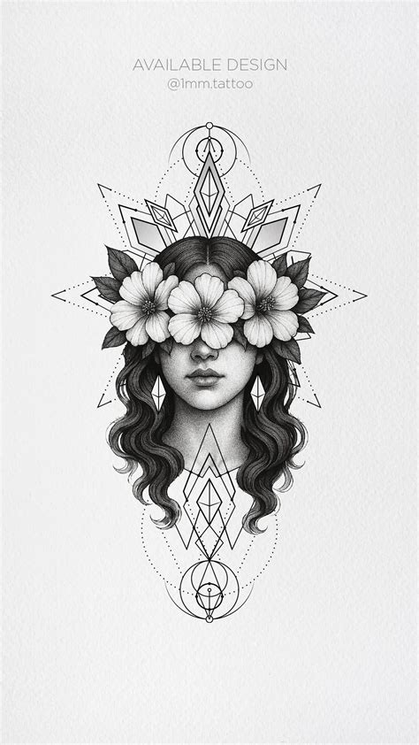 Lady Spring Tattoo Design Fine Line Tattoo Art By Tattoo Artist In Los Angeles California 1Mm Tattoo Studio