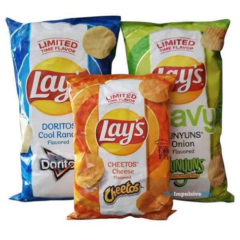 Lay S Potato Chips Cheetos Cheese Doritos Cool Ranch Wavy Funyuns Onion Review
