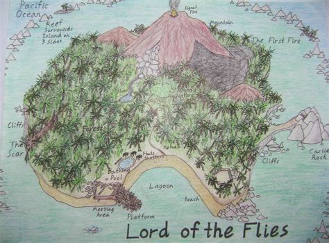 Lord of the Flies Island Map Chapters 13 Analysis