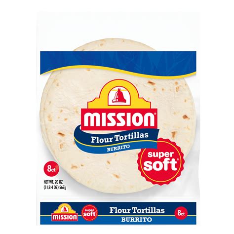 Mission Super Soft Burrito Size Flour Tortillas 8 Ct 20 Oz Mission Super Soft Burrito Size Flour Tortillas 8 Ct 20 Oz
