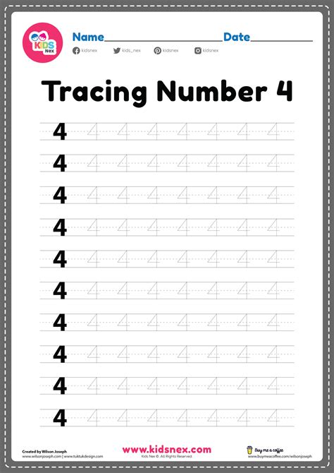 Number 4 Worksheet Printable
