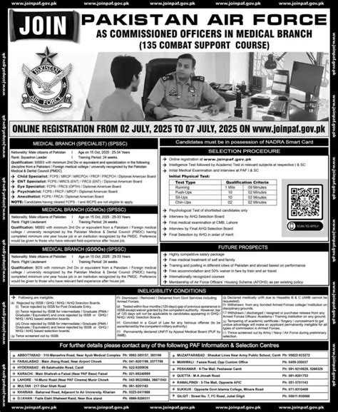 Paf Pakistan Air Force Medical Jobs 2019 2025 Job Advertisement Pakistan