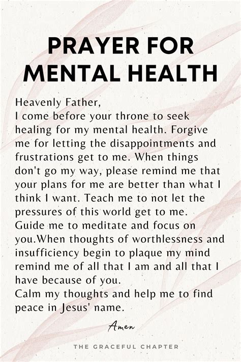 Prayers For Mental Peace And Health