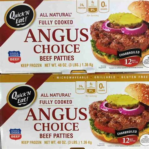 Quick Amp 39 N Eat All Natural Fully Cooked Choice Angus Beef Patties Frozen