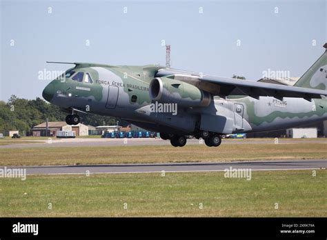 Raf Fairford Uk 19 July 2024 Embraer Kc 390 Taking Off At Riat 2024 Raf Fairford Uk 19 July 2024 Embraer Kc 390 Taking Off At Riat 2024