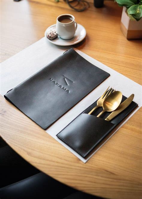 Restaurant Cutlery Wraps Personalized Leather Cutlery Organizers Custom Utensil Holders Silverware Sleeves For Restaurants Events Personalized Utensil Holder Silverware Sleeves