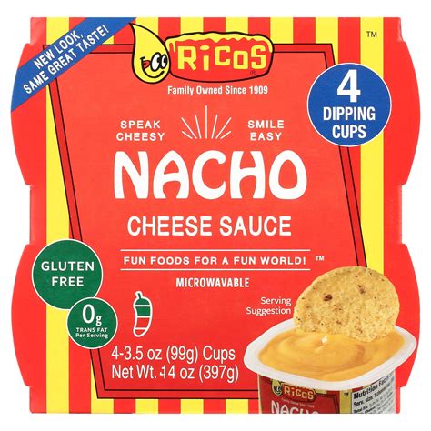 Ricos Nacho Cheese Sauce 4 Ct Cups Pack Of 2 Walmart Com