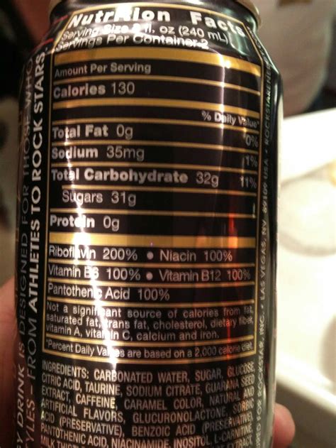 Rockstar Nutrition Facts