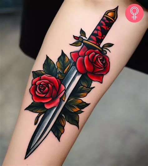Rose And Dagger Tattoo Design Rose And Dagger Tattoo Design