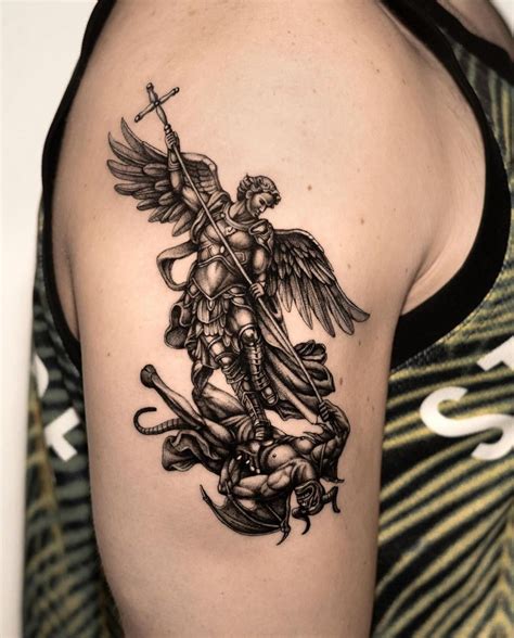 Saint Michael St Michael Tattoo Archangel Tattoo Angel Warrior Tattoo Saint Michael St Michael Tattoo Archangel Tattoo Angel Warrior Tattoo