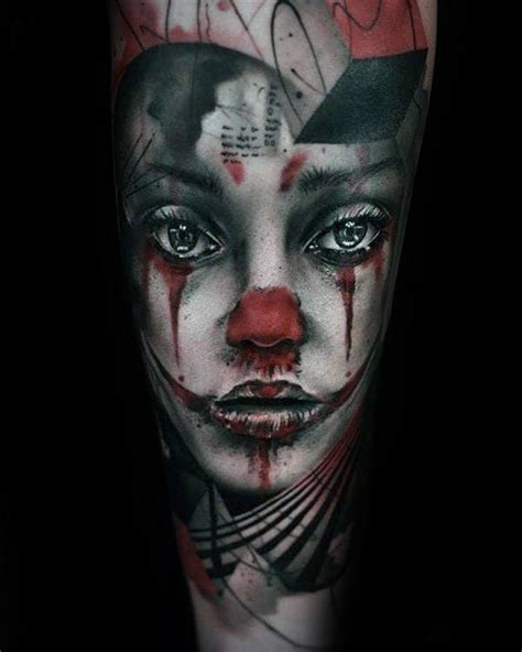 Scary Clown Faces Tattoos