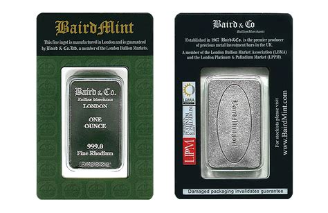 Sell 1 Oz Rhodium Bars Baird Co Sell Rhodium Bars Kitco