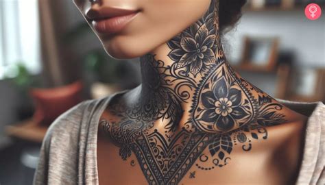 Set Of Woman Neck Tattoo Art Print Beautiful Back Neck Tattoos For Women Female Body Tattoo No 2 10 Digital Art By Mounir Khalfouf Pixels Merch