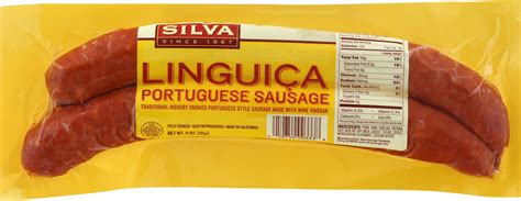 Silva Sausage Linguica Portuguese Sausage Calories Nutrition Analysis