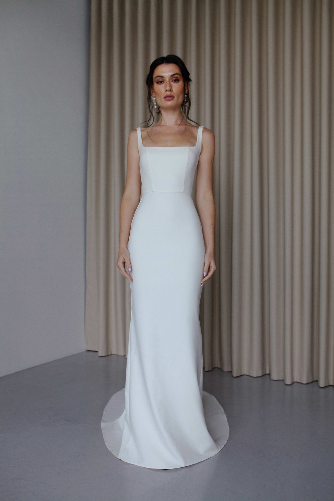 Simple Square Neck Wedding Dress