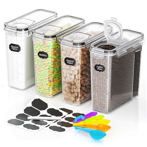 Sorbus 4 Pack Airtight Dry Food Storage Containers With Lids Labels And Marker Store Baking Supplies Sugar Flour Rice And More Bpa Free Pantry Organization For Kitchen Holds 5 Liters Walmart Business Supplies
