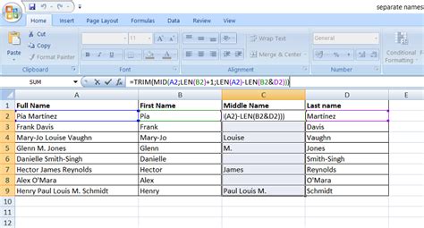 Split Names In Excel Separate First Middle And Last Name Split Names In Excel Separate First Middle And Last Name