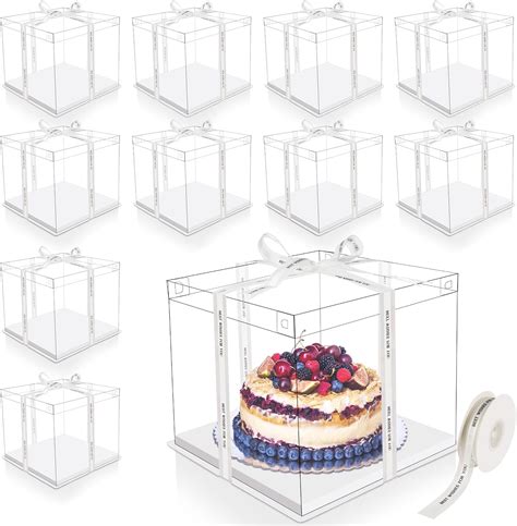 Square Clear Window Cake Box 10 By 10 Black