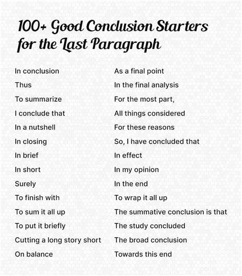 Mastering Starting Conclusion Sentences for Powerful Essays