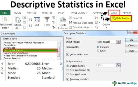Statistics In Excel Tutorial 1 1 Descriptive Statistics Using Statistics In Excel Tutorial 1 1 Descriptive Statistics Using