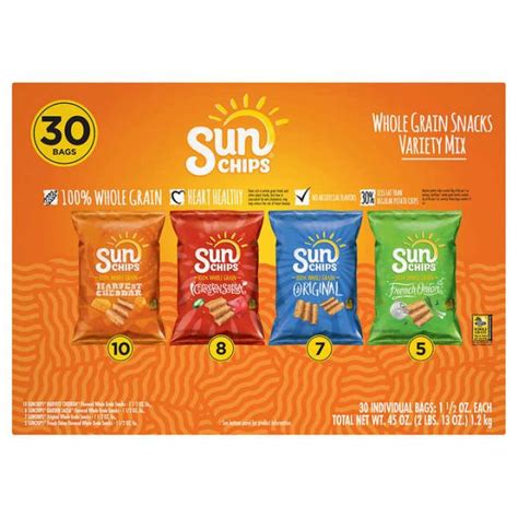 Sun Chips Variety Pack 30Ct Gold Star Distribution Inc