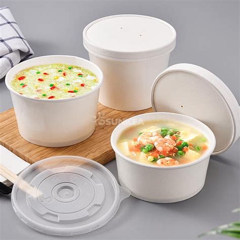 Take Away Bulk Chinese Disposable Hot Soup Bowls With Plastic Lid Buy