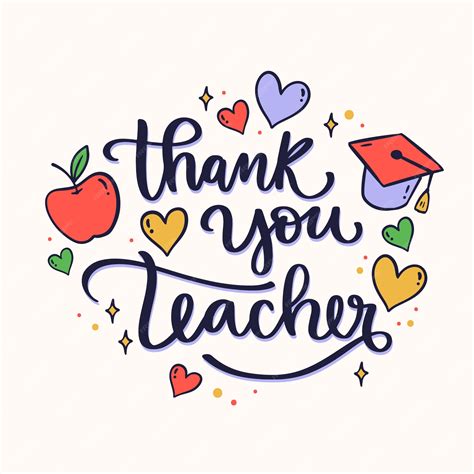 Thank You Card Quotes Best Teacher Stock Vector Royalty Free