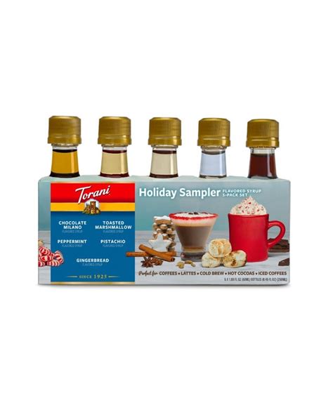 Torani Holiday Sampler 50 Ml 5 Pack Variety Pack Syrup