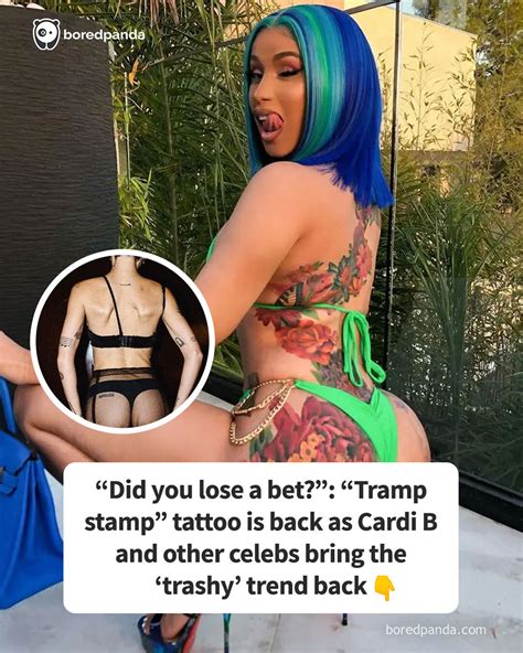 Tramp Stamp Tattoos Return To Spotlight As Cardi B And Other Celebs Embrace The Lower Back Trend Bored Panda Tramp Stamp Tattoos Return To Spotlight As Cardi B And Other Celebs Embrace The Lower Back Trend Bored Panda