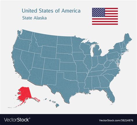 United States America State Alaska Usa Map Royalty Free Vector Vectorstock