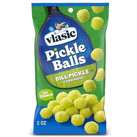 Vlasic Pickle Balls Dill Pickle Flavored Corn Puffs Crunchy 2 Oz Bags