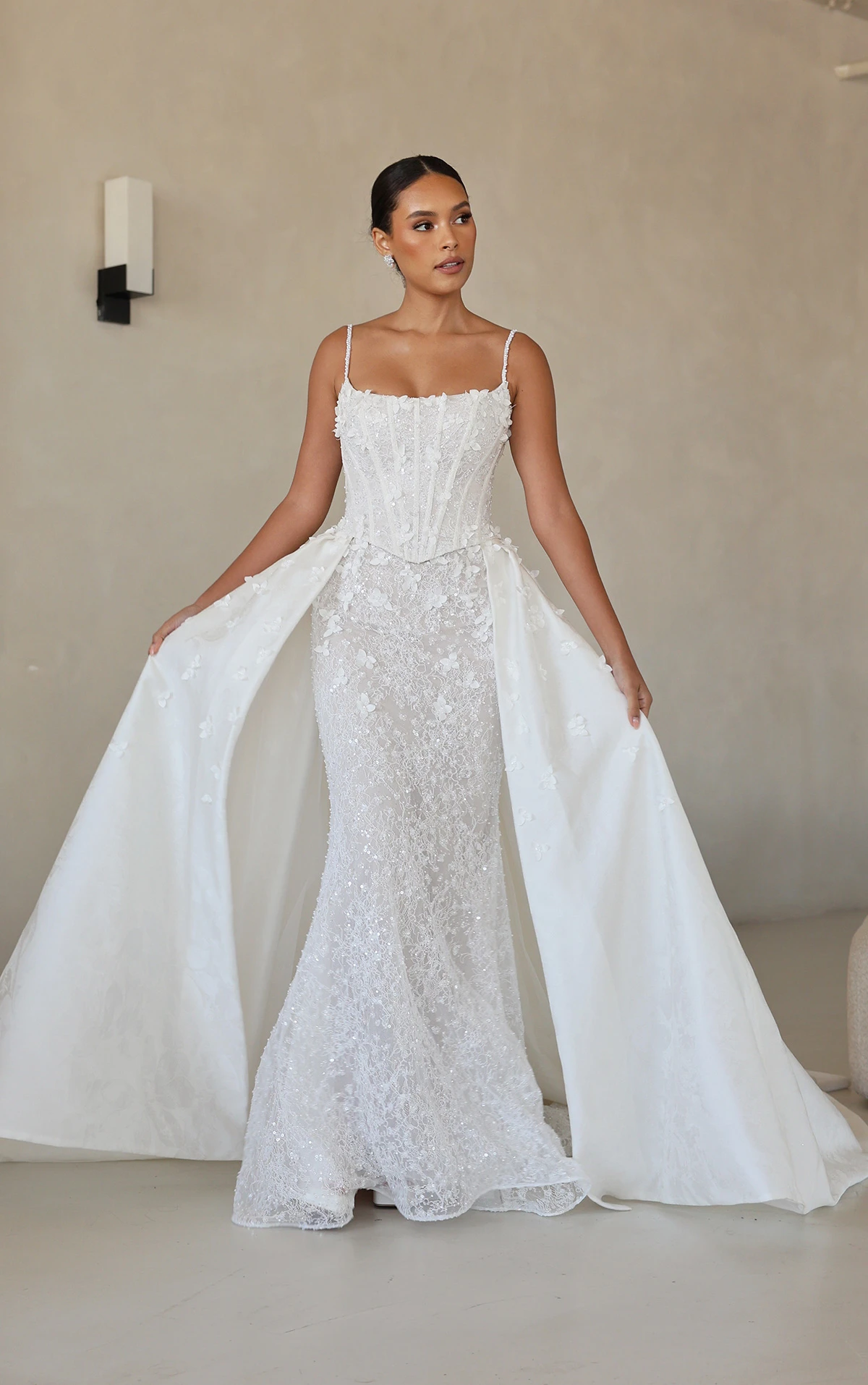 Wedding Gown With Overskirt