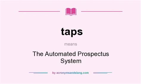 What Does Taps Mean Definition Of Taps Taps Stands For Totally Automated Personnel System By Acronymsandslang Com What Does Taps Mean Definition Of Taps Taps Stands For Totally Automated Personnel System By Acronymsandslang Com