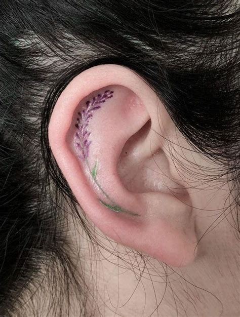 Whispered Ink 40 The Beauty Of Ear Tattoos Lavender Inside Ear Tattoo Whispered Ink 40 The Beauty Of Ear Tattoos Lavender Inside Ear Tattoo