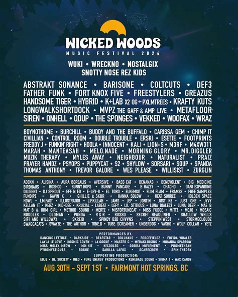 Wicked Woods Music Festival 2024 Lineup Grooveist
