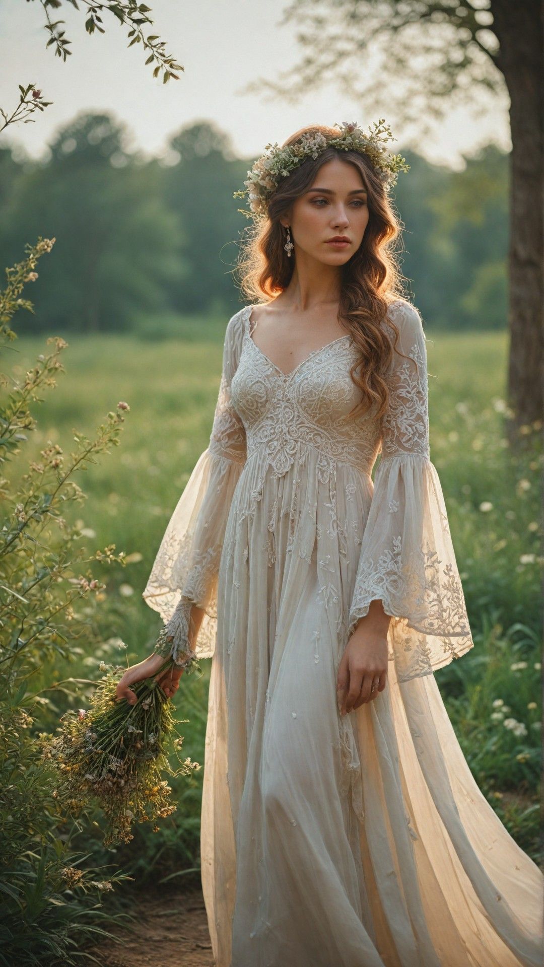 Women Boho Wedding Dress