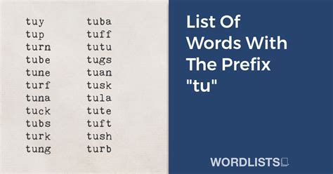 Words That Start With Tu
