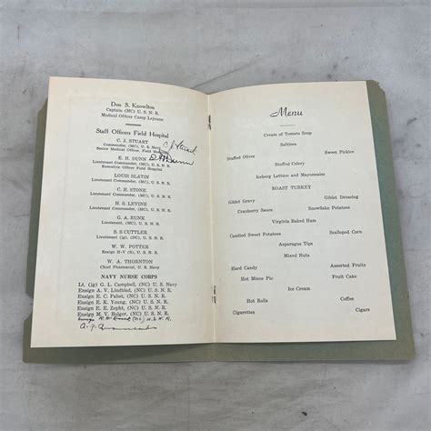 Ww2 Us Marine Corps Camp Lejuene Christmas Dinner Menu Card 1943 Ww2 Us Marine Corps Camp Lejuene Christmas Dinner Menu Card 1943