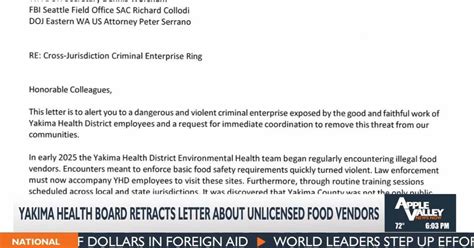 Yakima Health Board Retracts Letter About Unlicensed Food Vendors Yakima Health Board Retracts Letter About Unlicensed Food Vendors