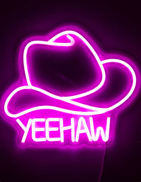 Yeehaw Cowboy Hat Neon Sign Pink One Size Tillys Yeehaw Cowboy Hat Neon Sign Pink One Size Tillys